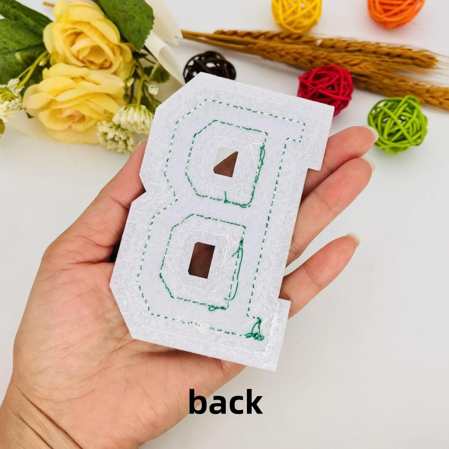 1 PCS 4.0" Green Chenille Letter Patches, Iron on Patches for Hats Clothes Bags Backpacks Jeans, Initial Large Varsity Letters,DIY Accessories (Letter B)