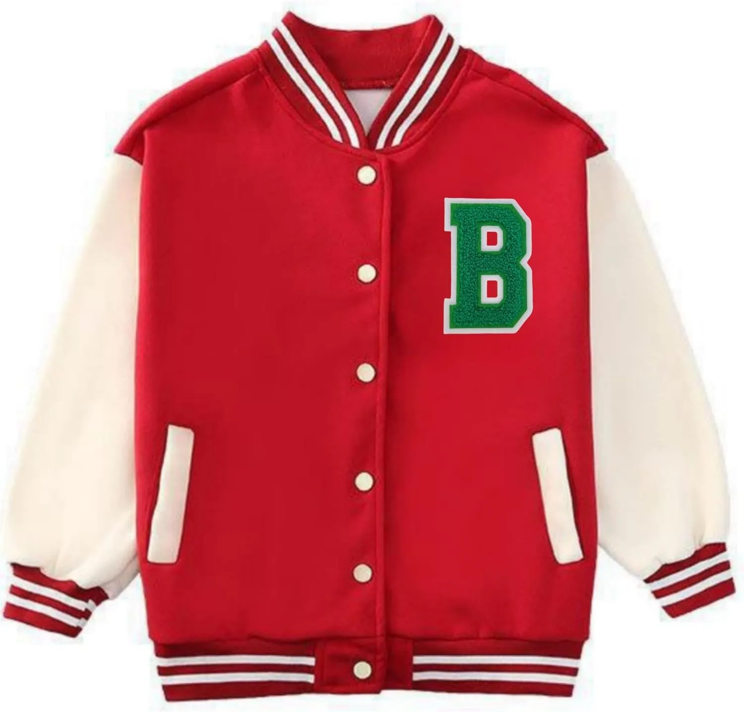 1 PCS 4.0" Green Chenille Letter Patches, Iron on Patches for Hats Clothes Bags Backpacks Jeans, Initial Large Varsity Letters,DIY Accessories (Letter B)