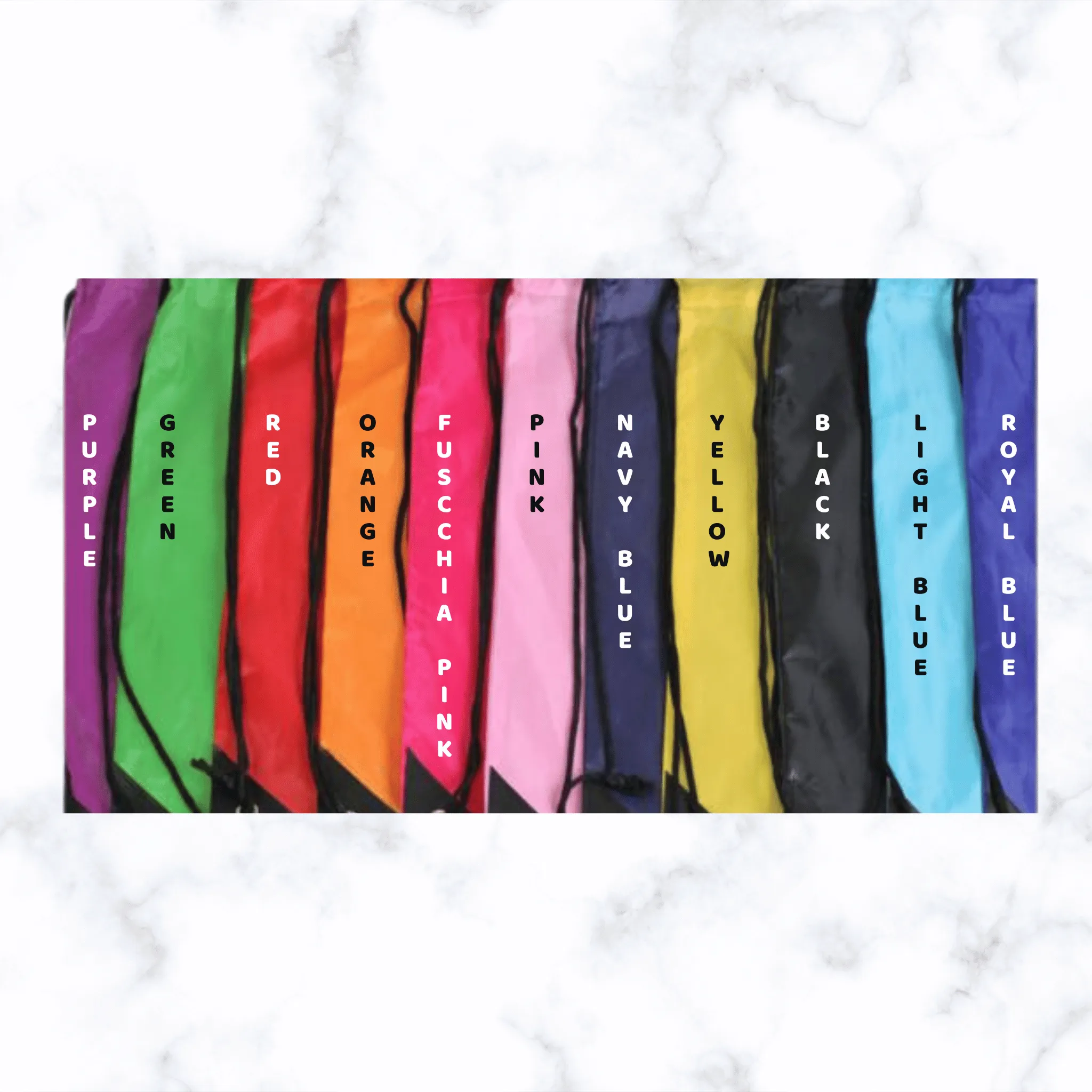 500 Custom Branded Drawstring Backpacks - Bulk