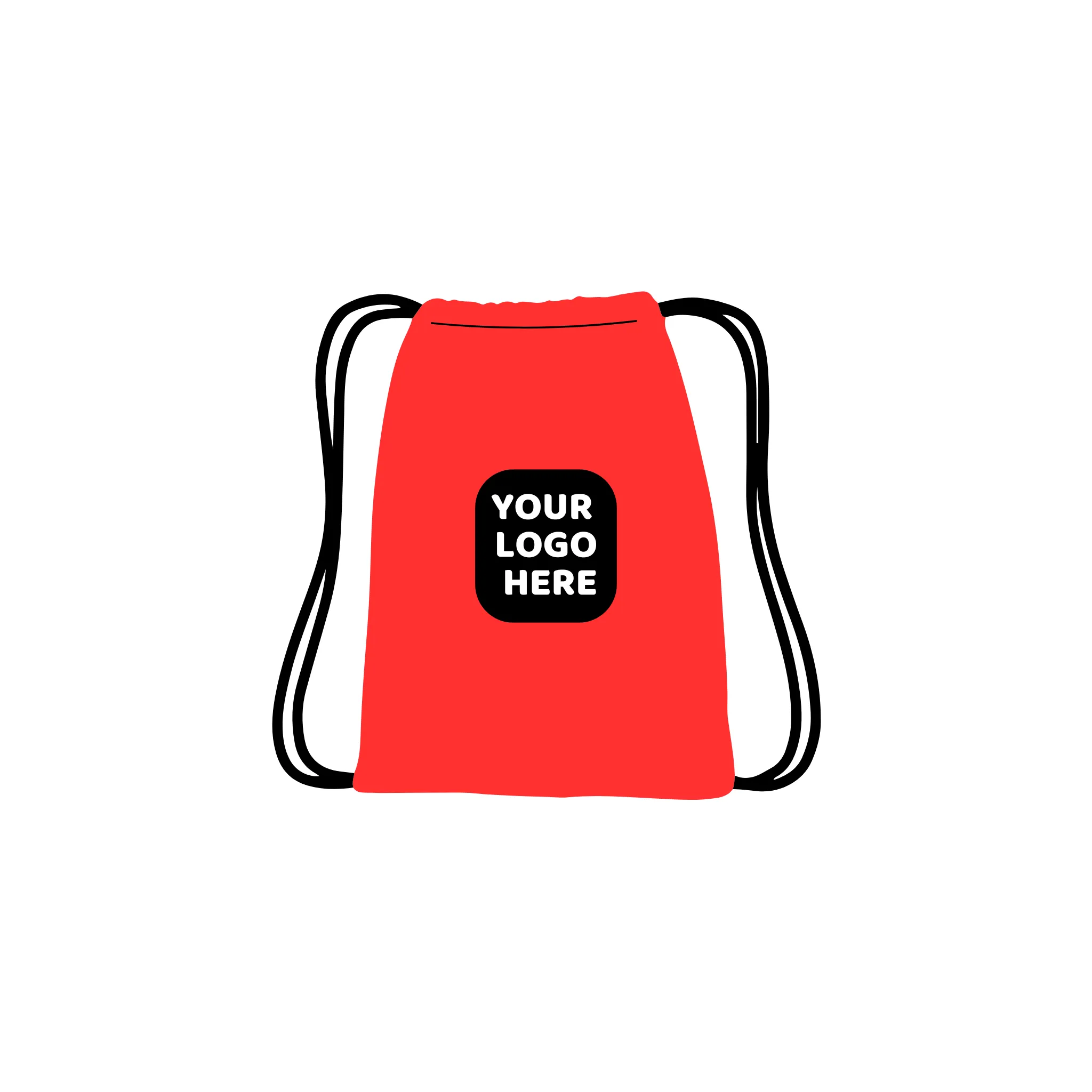 500 Custom Branded Drawstring Backpacks - Bulk