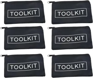6 Pack Waterproof Oxford Hardware Zipper Small Tool Pouch Bag