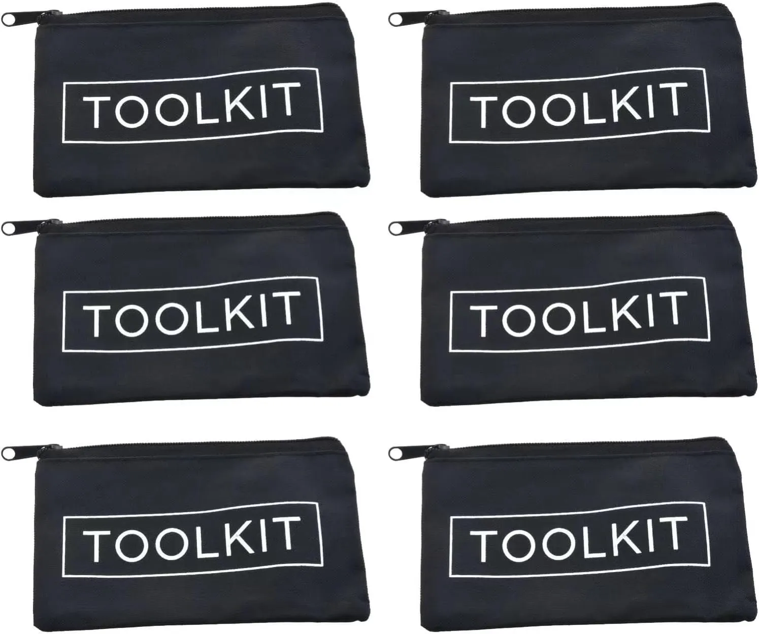 6 Pack Waterproof Oxford Hardware Zipper Small Tool Pouch Bag