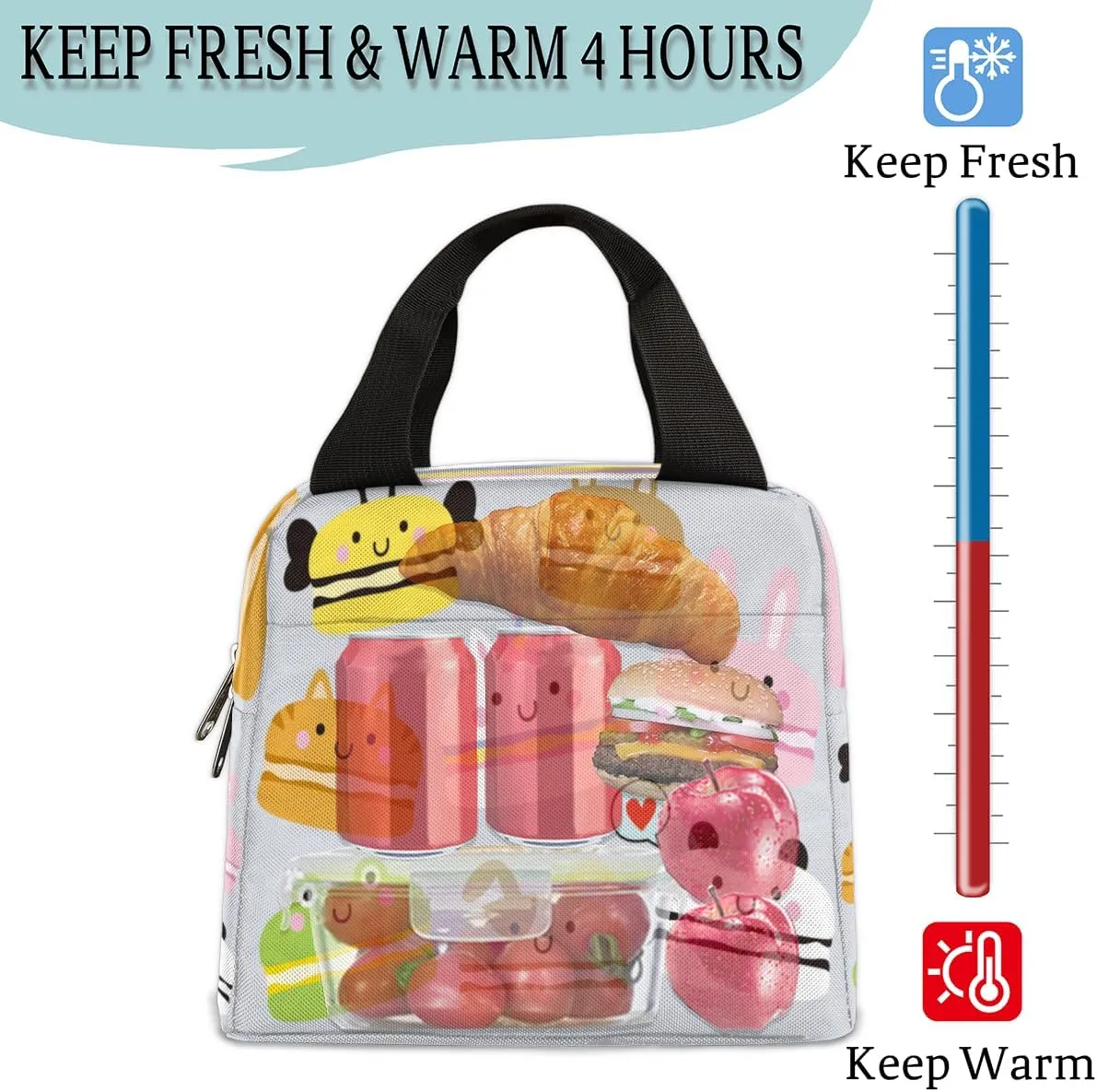 Animal Macarons Insulated Lunch Bag for Women Men Reusable Cooler Lunch Box Bag Large Leakproof Freezable Lunch Tote Bag for Adult Office Work Picnic Beach Camping Travel Gym