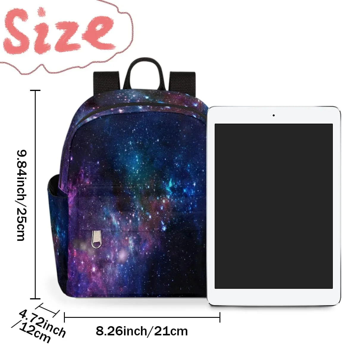 Bardic Galaxy Mini Backpack Purse for Women, Nebula Lightweight Small Backpack, Casual Travel Daypack for Girls & Teens, School Backpack