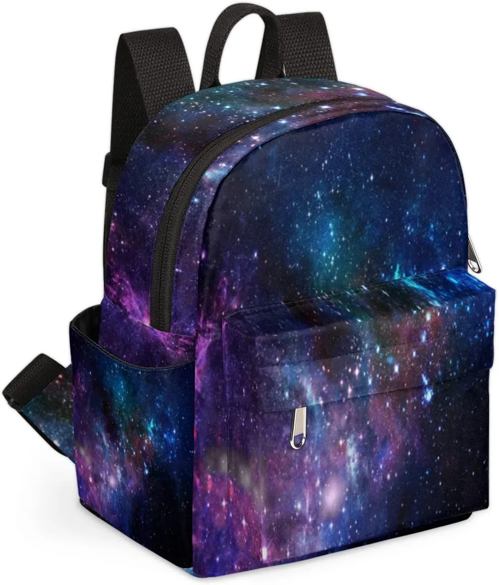 Bardic Galaxy Mini Backpack Purse for Women, Nebula Lightweight Small Backpack, Casual Travel Daypack for Girls & Teens, School Backpack