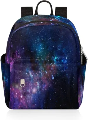 Bardic Galaxy Mini Backpack Purse for Women, Nebula Lightweight Small Backpack, Casual Travel Daypack for Girls & Teens, School Backpack
