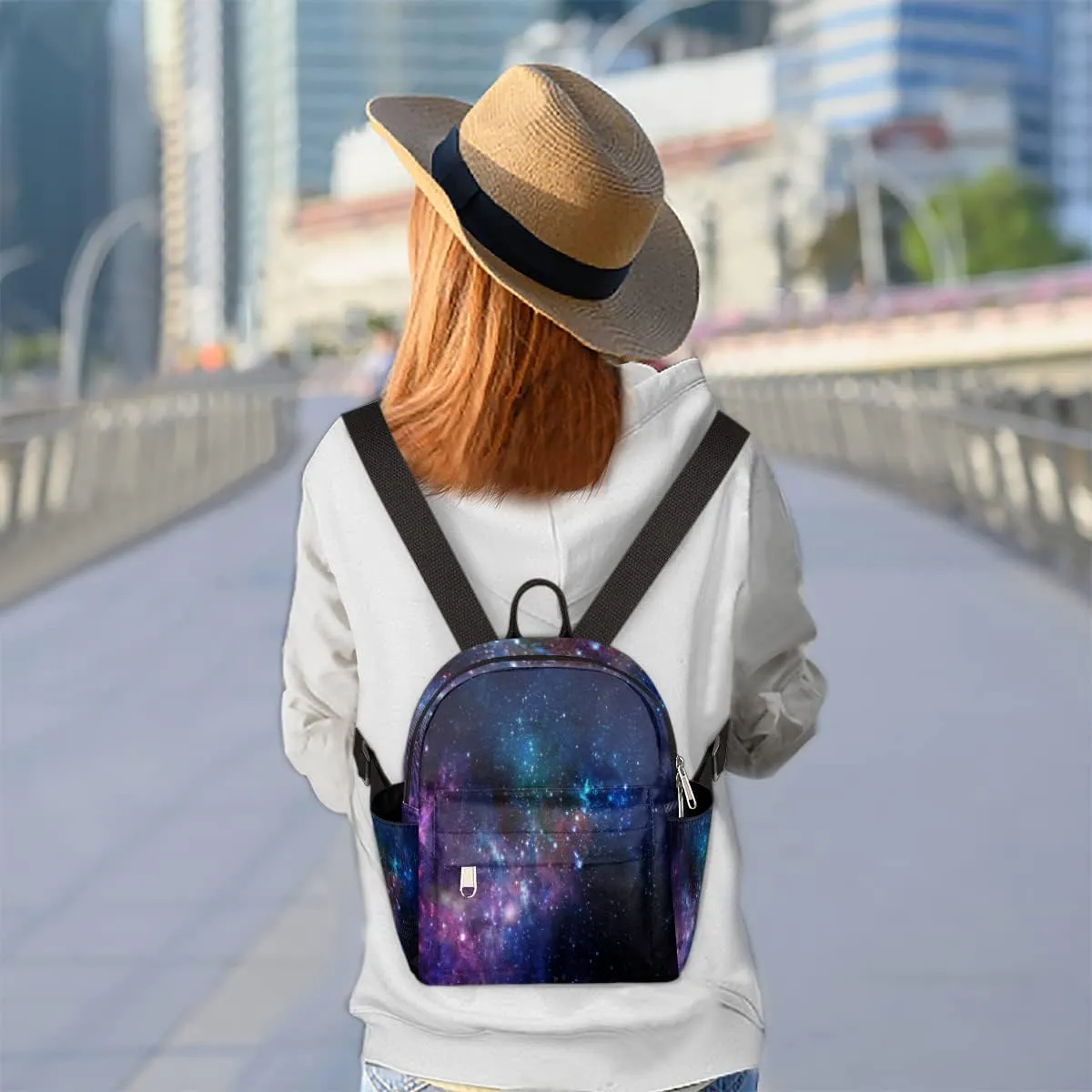 Bardic Galaxy Mini Backpack Purse for Women, Nebula Lightweight Small Backpack, Casual Travel Daypack for Girls & Teens, School Backpack