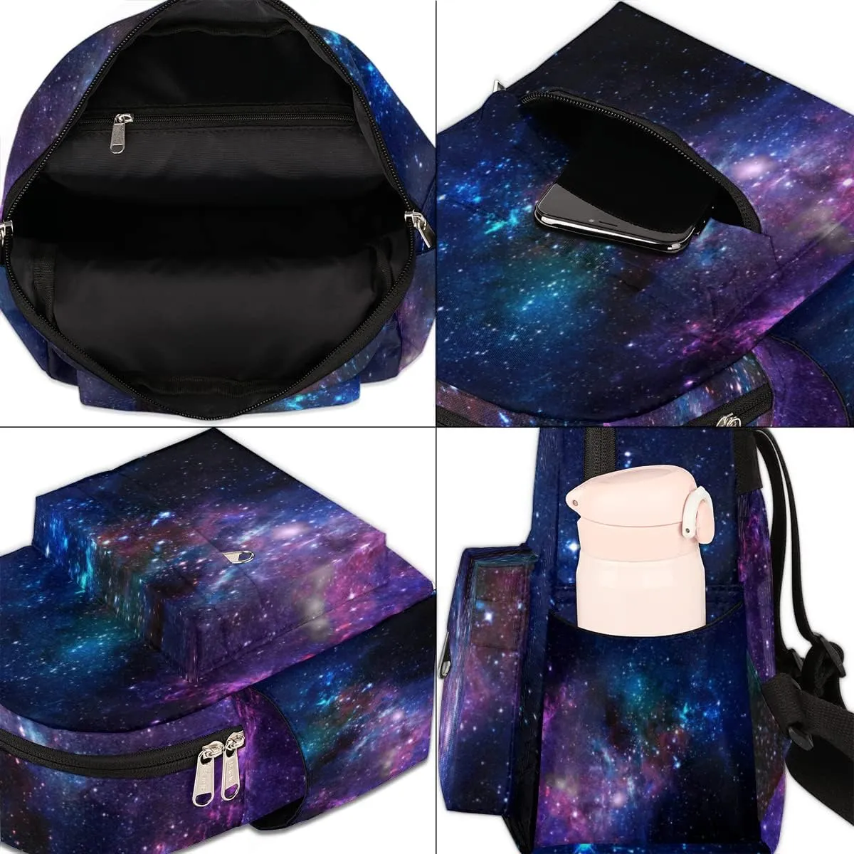 Bardic Galaxy Mini Backpack Purse for Women, Nebula Lightweight Small Backpack, Casual Travel Daypack for Girls & Teens, School Backpack