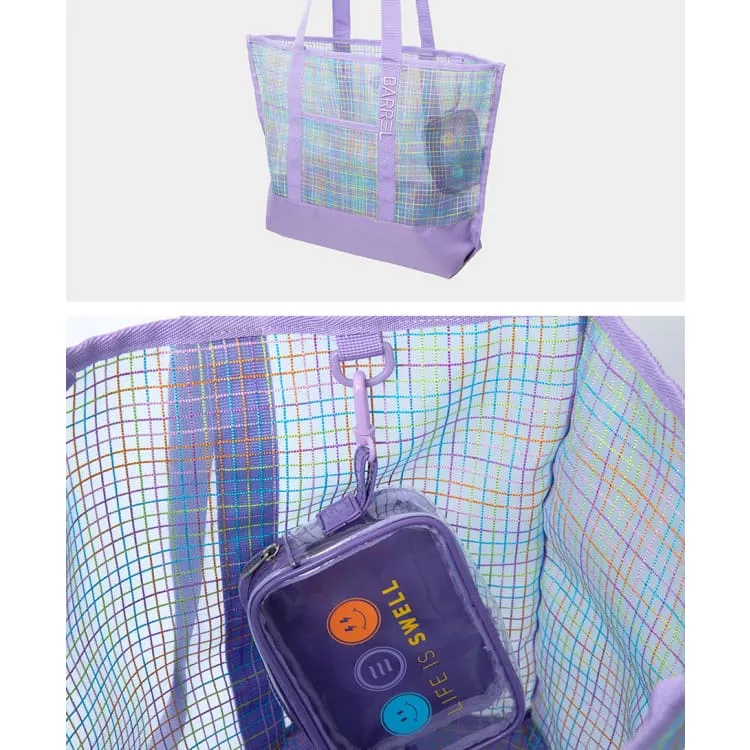Barrel Surfer Mesh Beach Bag-LAVENDER
