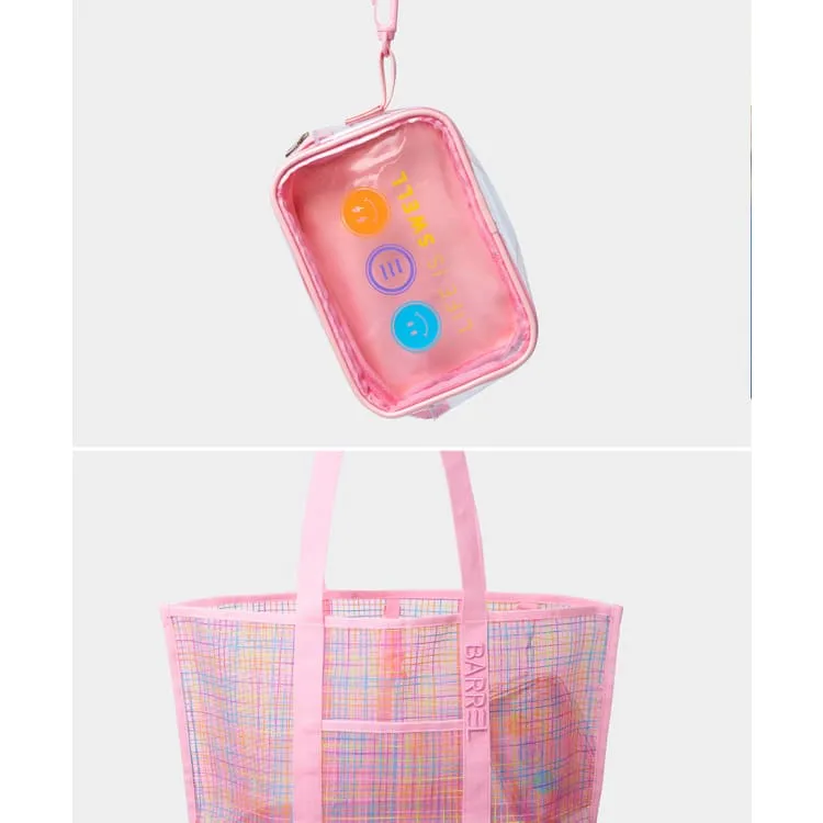 Barrel Surfer Mesh Beach Bag-PINK