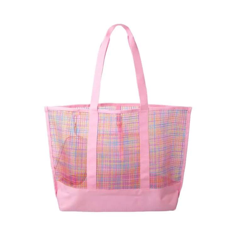 Barrel Surfer Mesh Beach Bag-PINK