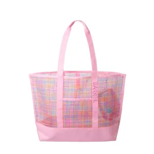 Barrel Surfer Mesh Beach Bag-PINK