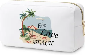 Beach Gifts for Women Makeup Bag for Beach Lover Trip Vacation Cosmetic Bag Girls Weekend Getaway Gift for Daughter Friend Friendship Present Travel Pouch Graduation Christmas Birthday Present