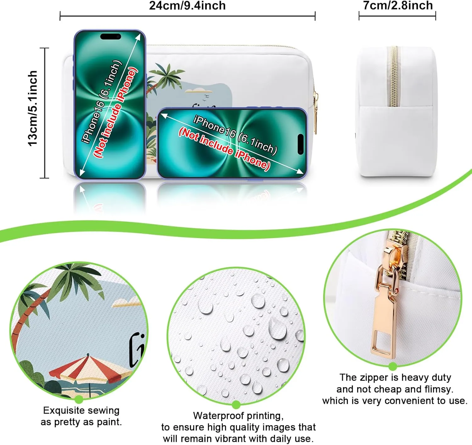 Beach Gifts for Women Makeup Bag for Beach Lover Trip Vacation Cosmetic Bag Girls Weekend Getaway Gift for Daughter Friend Friendship Present Travel Pouch Graduation Christmas Birthday Present