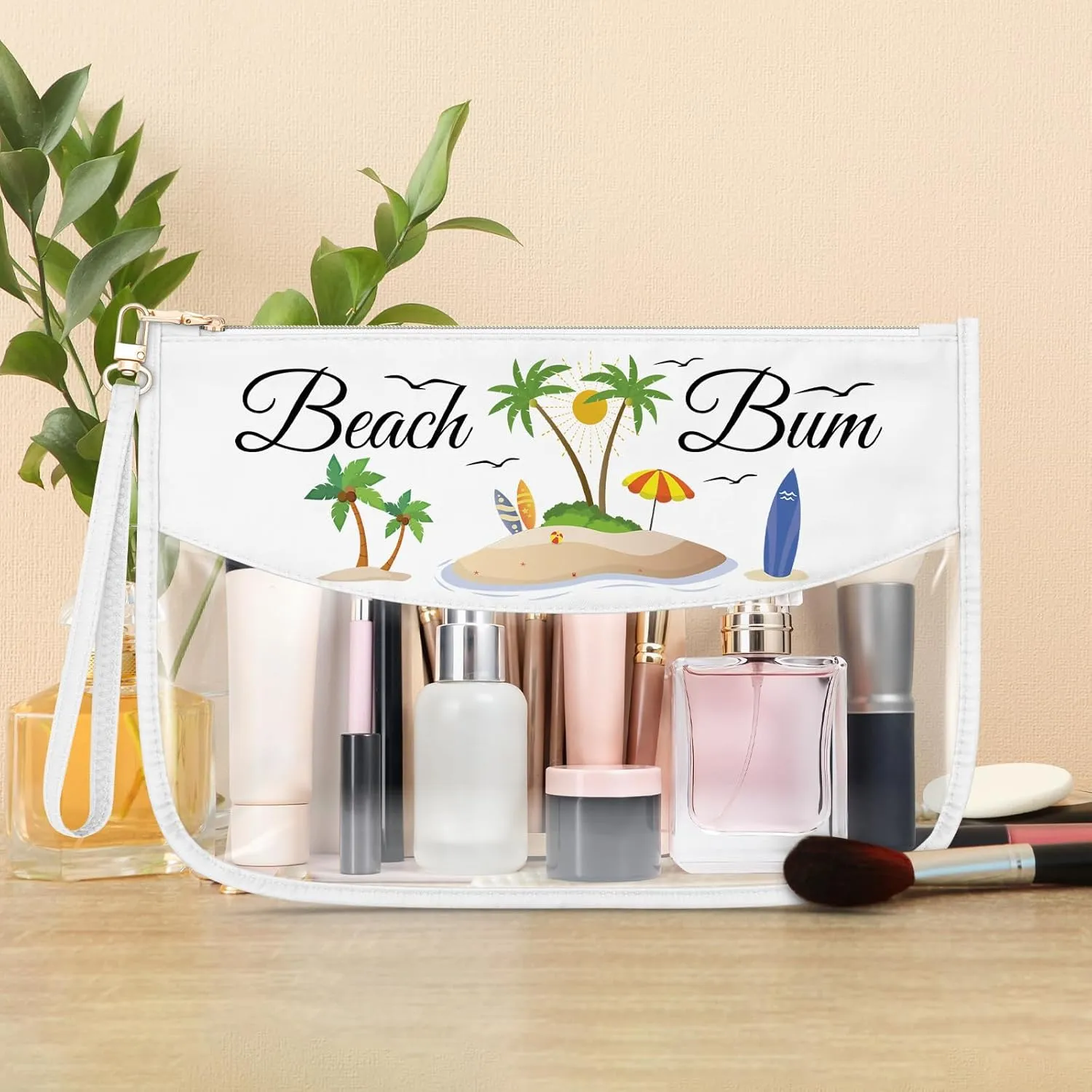 Beach Lover Gift for Girl Women Makeup Bag Summer Vacation Gift Funny Sea Lovers Gifts for Sister Friend Coworker Mom Beach Themed Cosmetic Bag Birthday Christmas Graduation Travel Pouch