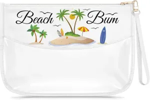 Beach Lover Gift for Girl Women Makeup Bag Summer Vacation Gift Funny Sea Lovers Gifts for Sister Friend Coworker Mom Beach Themed Cosmetic Bag Birthday Christmas Graduation Travel Pouch