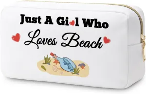Beach Trip Makeup Bag Beach Lover Gifts for Women Vacation Themed Cosmetic Bag Bachelorette Getaway Gifts for Travel Lovers Friendship Present Graduation Christmas Birthday Present Travel Pouch