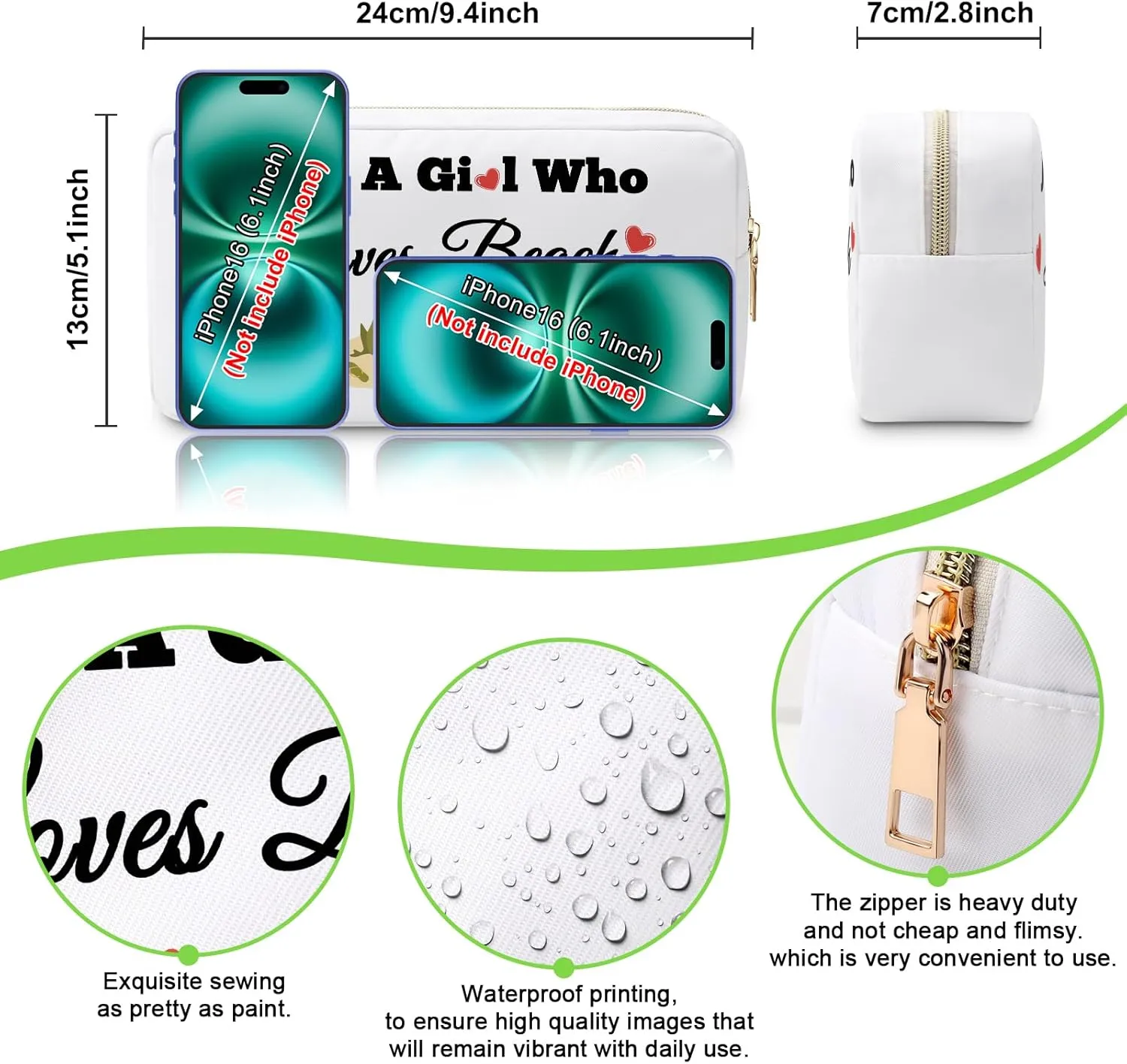 Beach Trip Makeup Bag Beach Lover Gifts for Women Vacation Themed Cosmetic Bag Bachelorette Getaway Gifts for Travel Lovers Friendship Present Graduation Christmas Birthday Present Travel Pouch