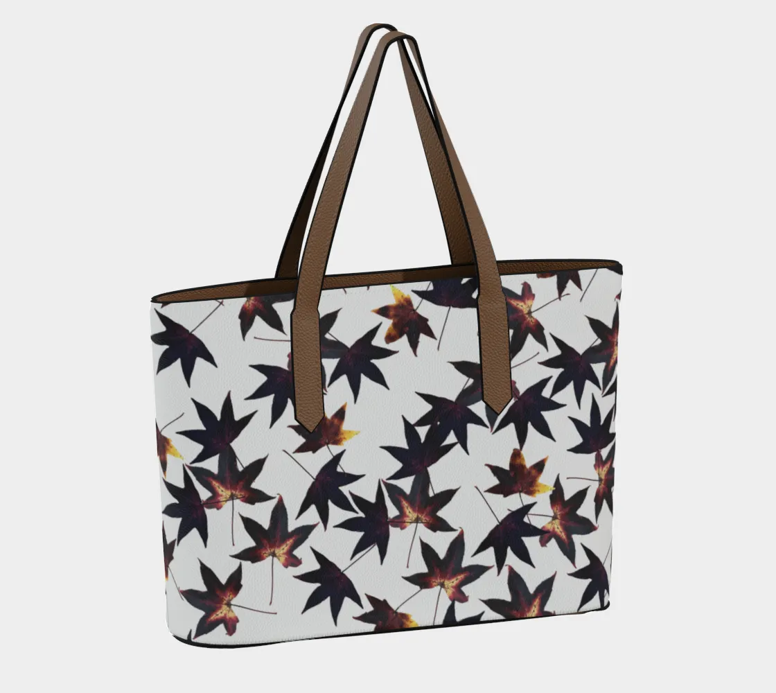 Black Leaf Jumble Vegan Leather Tote