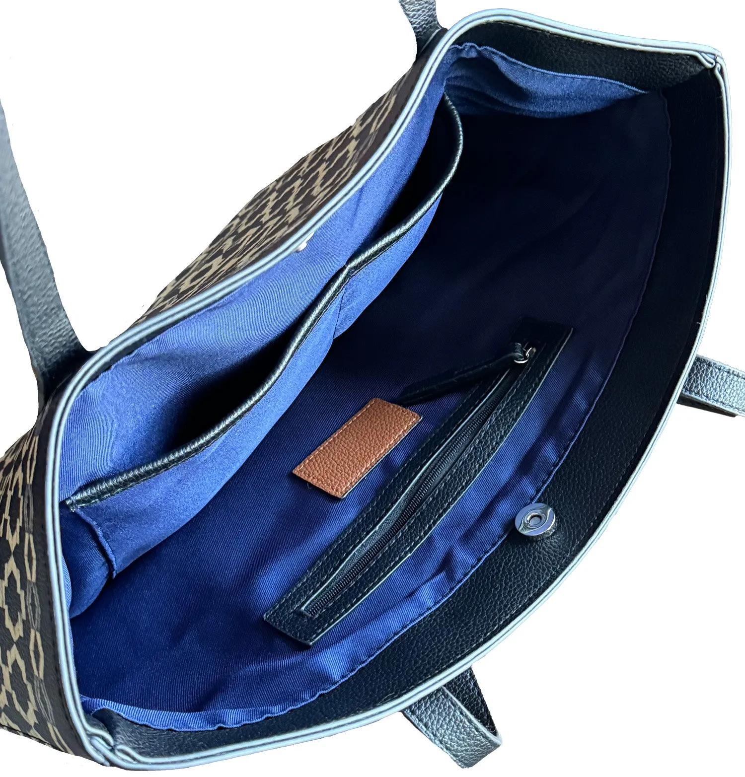 Black Leaf Jumble Vegan Leather Tote