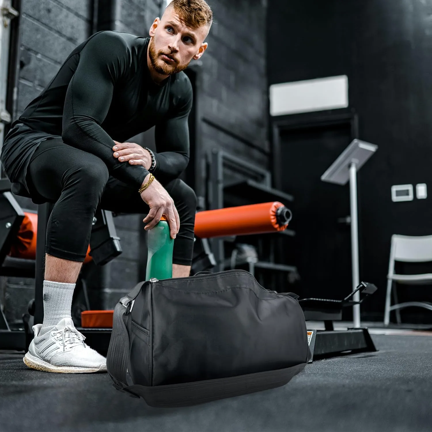 C&F BOGMOST Small Travel Duffel Bag with Shoe Compartment Foldable Waterproof Gym Bags for Gym Beach Swim Men Women Duffle Bags Lightweight Oxford Cloth Sports Bag-Deep purple