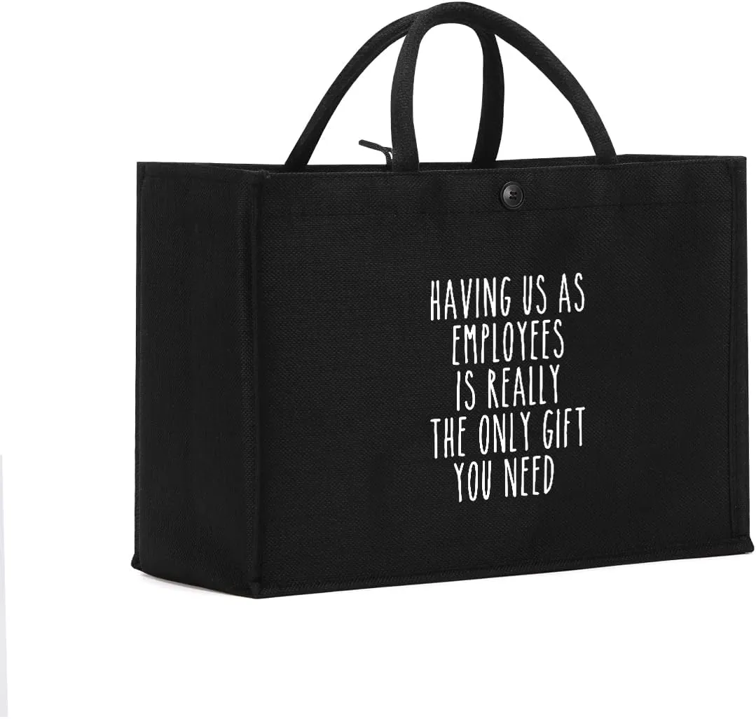 Canvas Tote Bag, Christmas Mothers Day Birthday Gifts for Female Woman Black