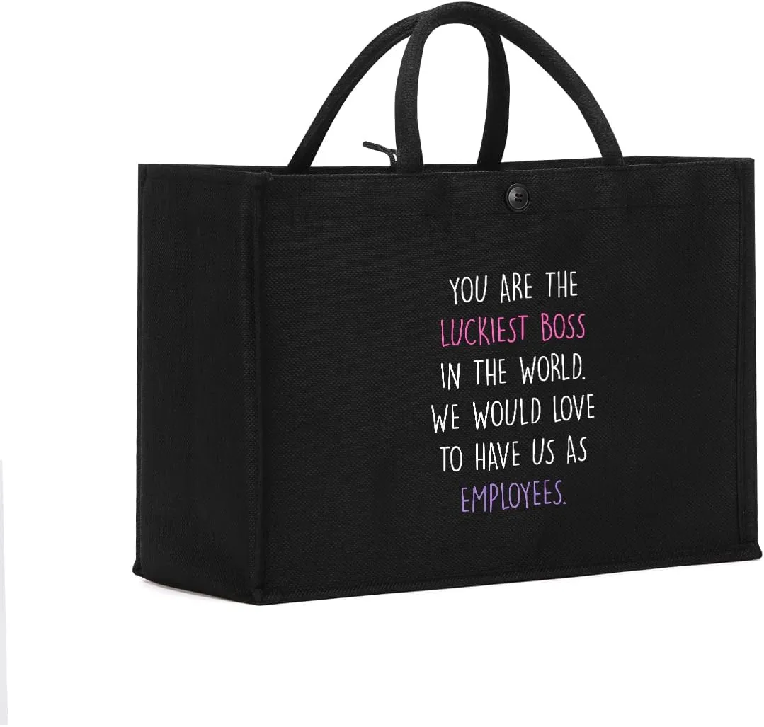 Canvas Tote Bag, Christmas Mothers Day Birthday Gifts for Female Woman Black