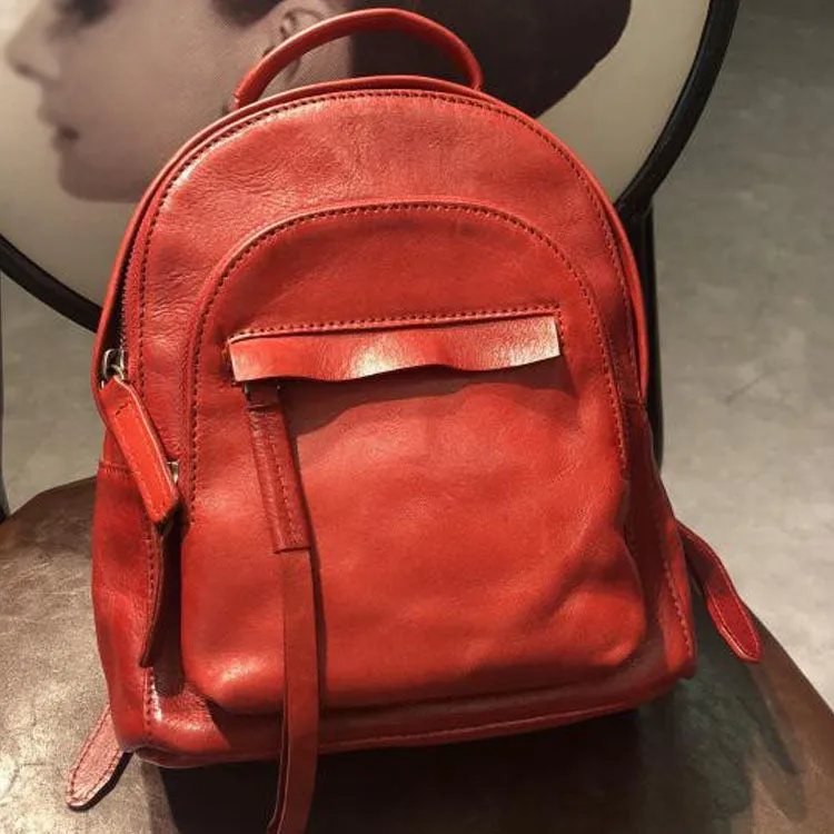 Chic Womens Black Leather Rucksack Backpack Purse for Women