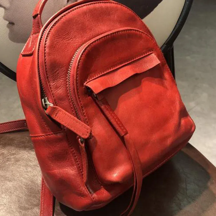 Chic Womens Black Leather Rucksack Backpack Purse for Women
