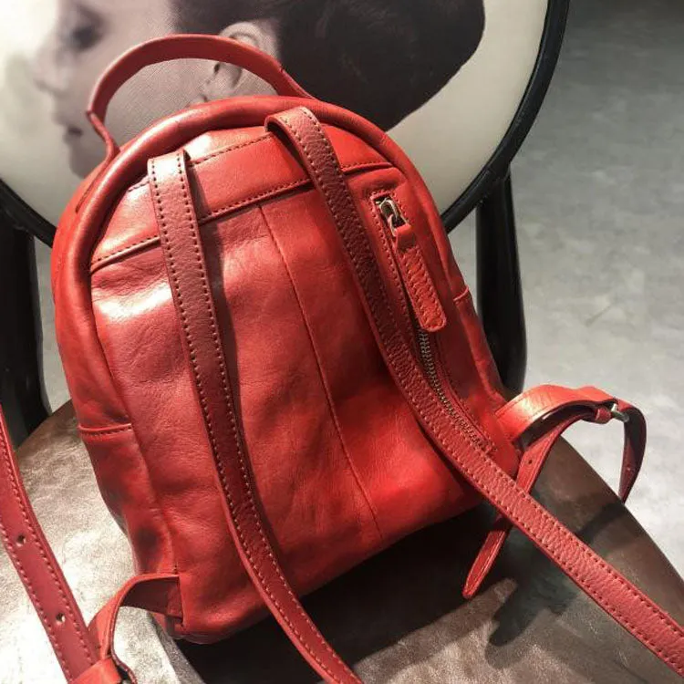 Chic Womens Black Leather Rucksack Backpack Purse for Women