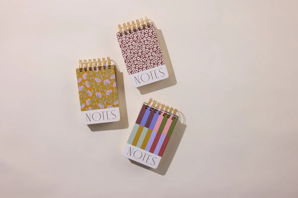 Chunky Notepad - Burgundy Groovy Floral