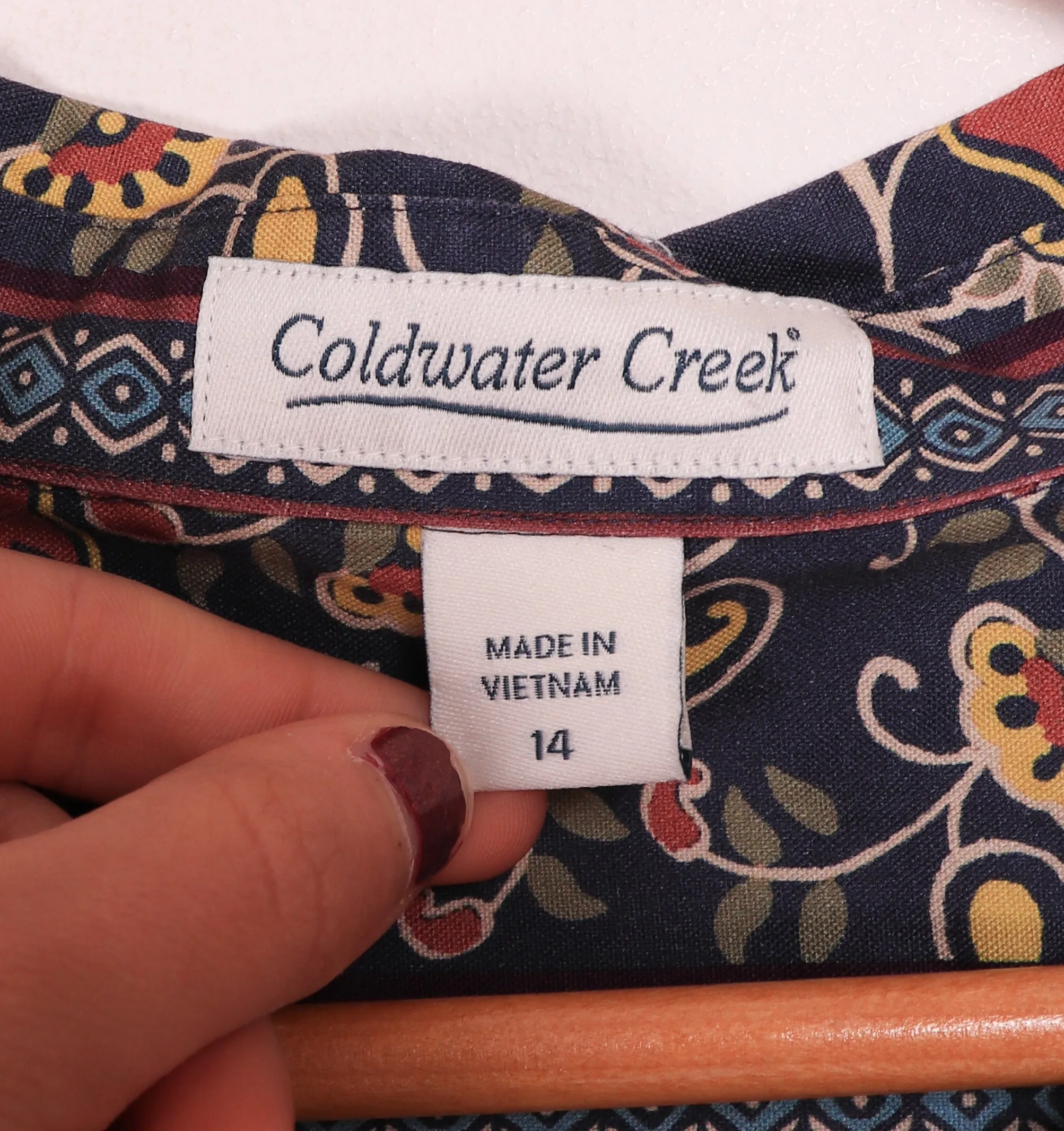 Coldwater Creek Funky Patterned Blouse