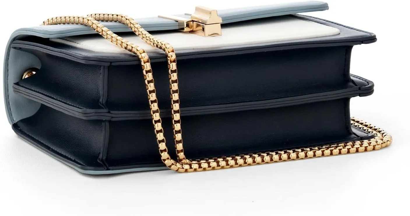 Color-Block Crossbody Bags for Women Leather Cross Body Purses Cute Designer Handbags Shoulder Bag Medium Size