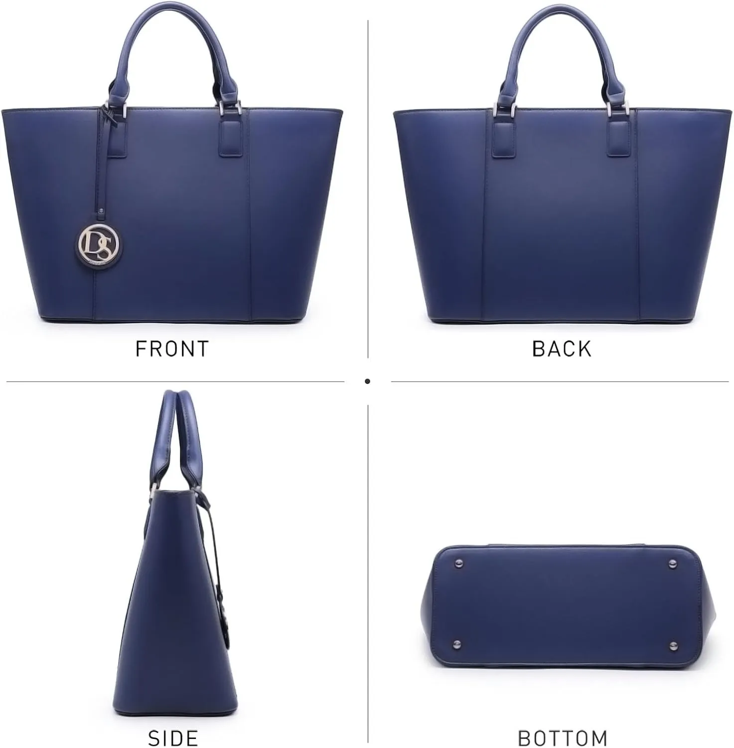 Dasein Women Satchel Purse Handbag Shoulder Bag Work Tote Bag with Matching Clutch