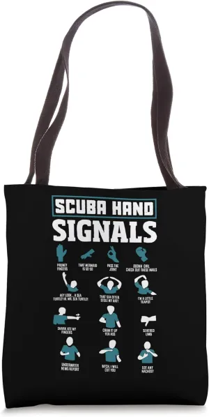 Diver Hand Sign Funny Scuba Hand Signals Tote Bag