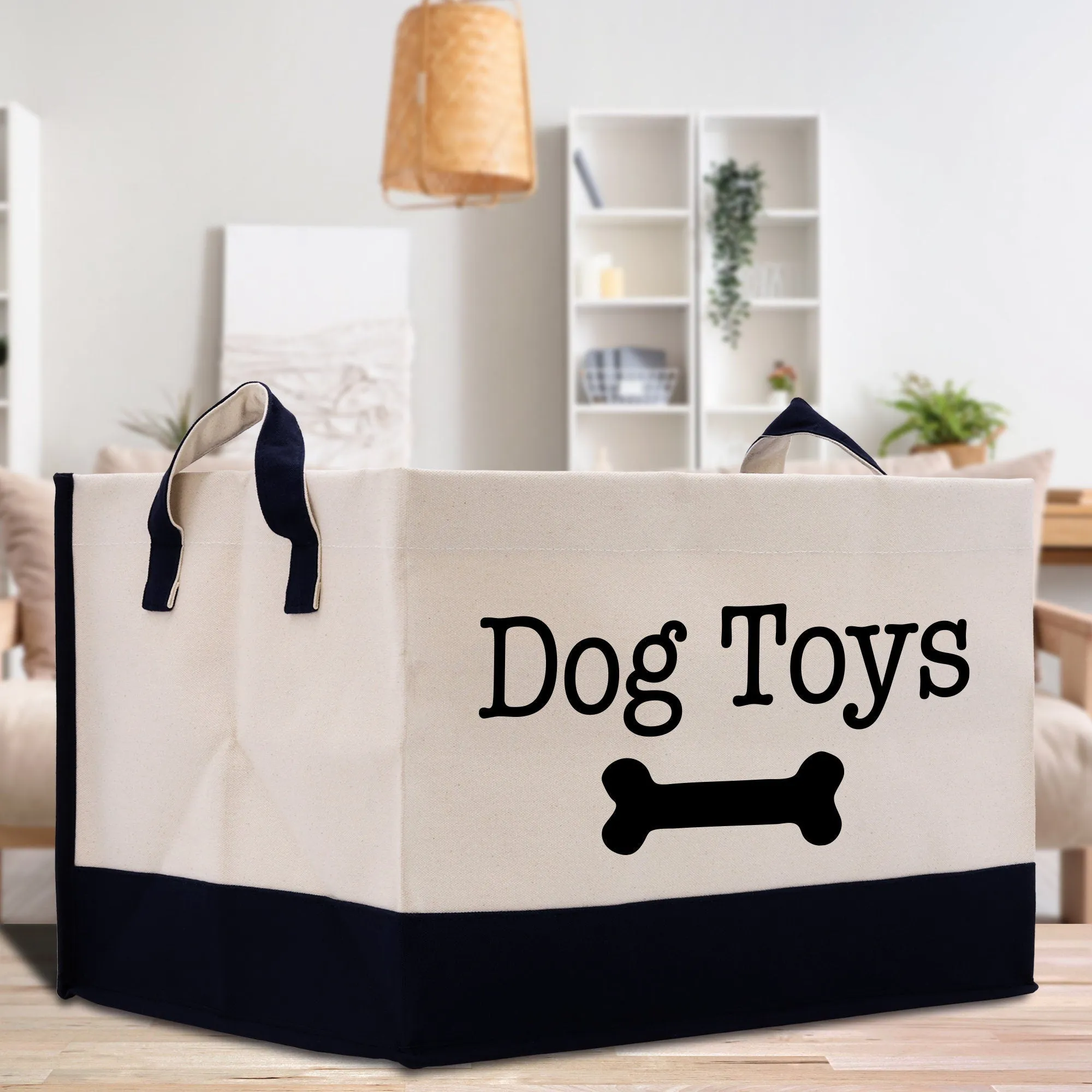 Dog Toys Storage Canvas Tote Bag Dogs Toy Storage Basket (PSB1004)