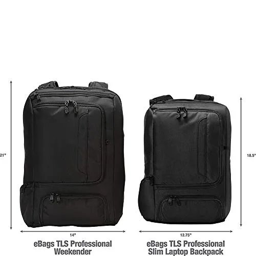 eBags Professional Weekender Carry-On Backpack for Travel & Business - TSA Friendly - Fits 18" Laptop - (Brushed Indigo)