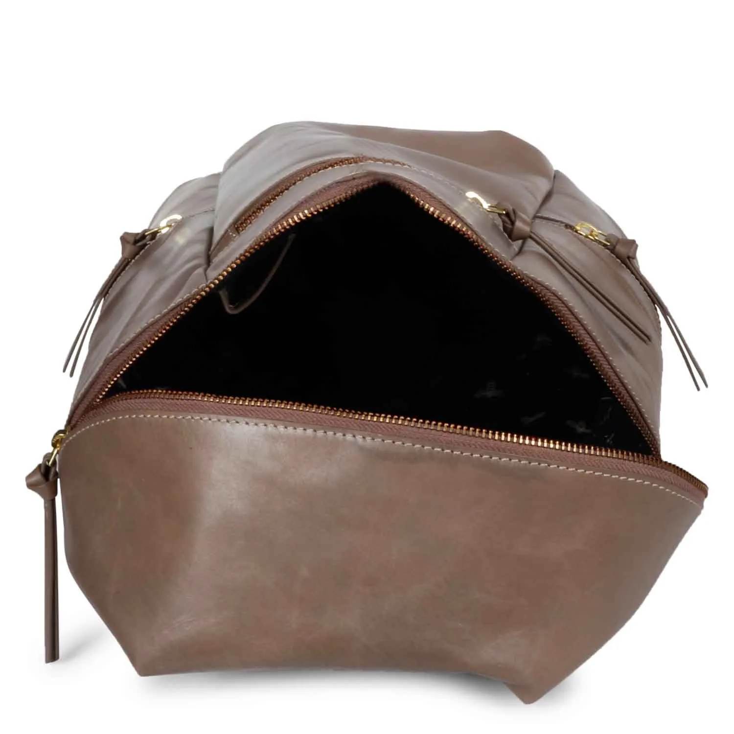 Favore Brown Leather Oversized Structured Backpacks