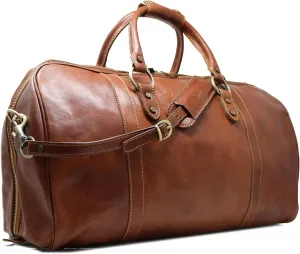 Floto Roma Leather Duffle Bag  Italian Handmade Carry-On Travel Bag