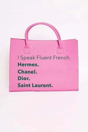 Fluent French Vegan Tote-Guava