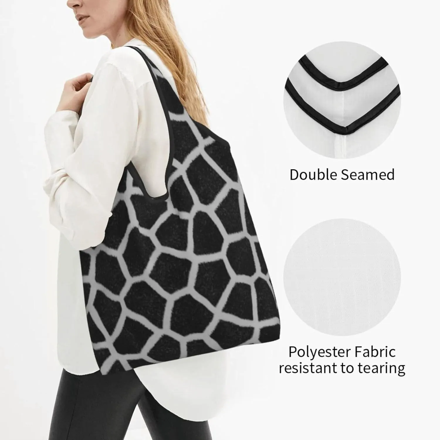 Foldable Reusable Shopping Tote  Waterproof, Lightweight & Durable for Groceries, Travel & Daily Use