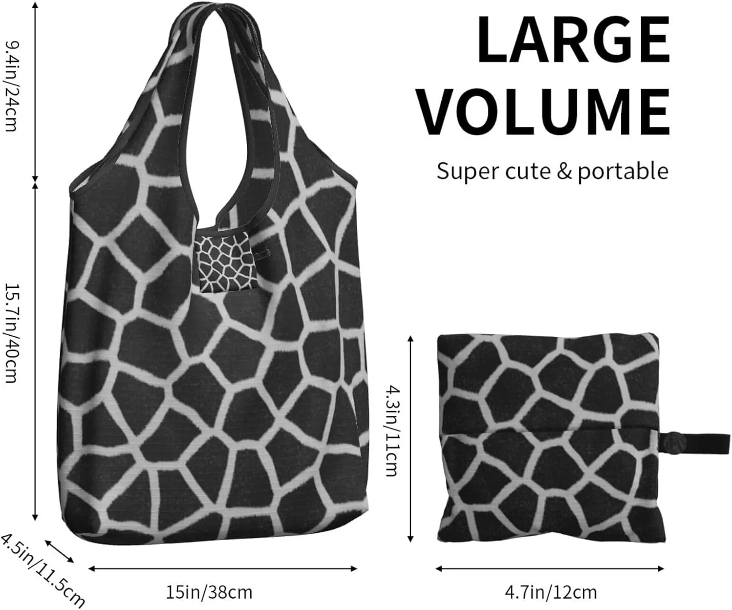 Foldable Reusable Shopping Tote  Waterproof, Lightweight & Durable for Groceries, Travel & Daily Use