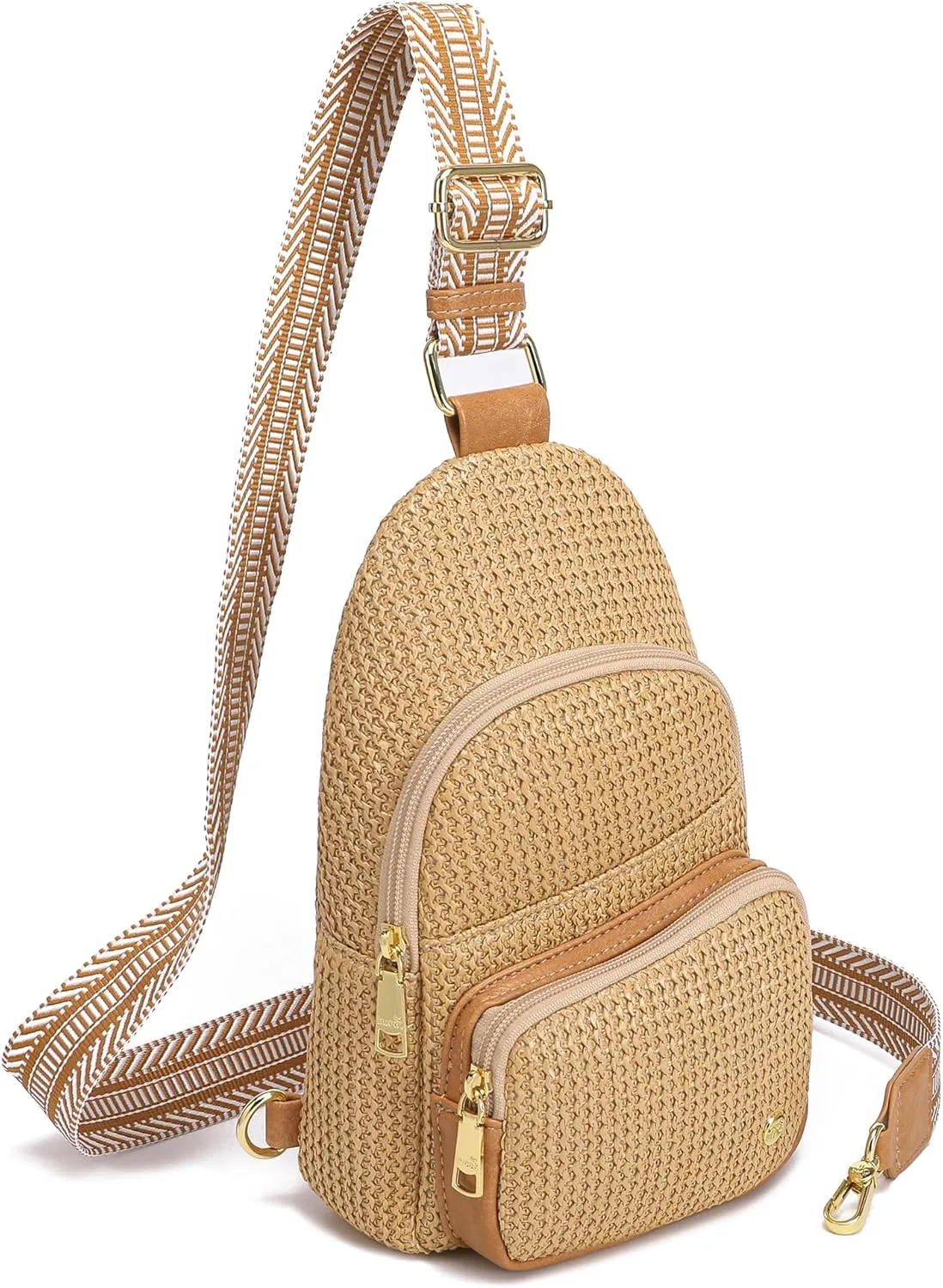 Haytijoe Straw Bag Summer Small Sling Bag RFID Blocking Crossbody Bags for Women Beach Bags Fanny Packs