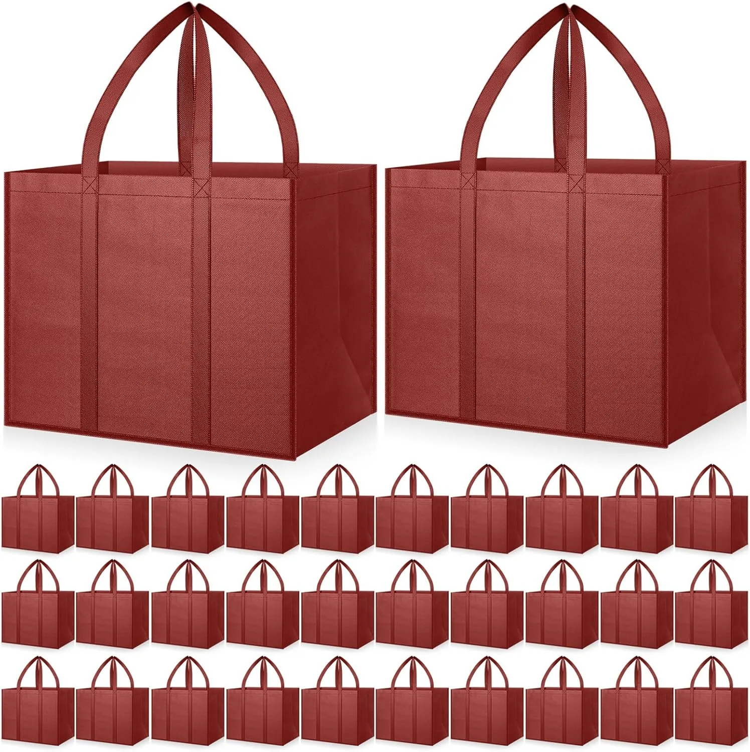 Hillban 30 Pack Reusable Grocery Bags Bulk Large Shopping Bags Washable Foldable Heavy Duty Totes Storage Bags with handles