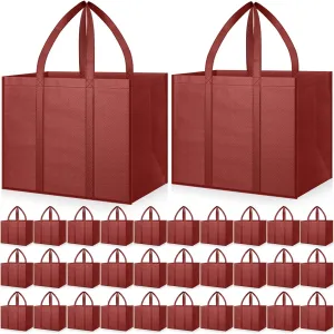 Hillban 30 Pack Reusable Grocery Bags Bulk Large Shopping Bags Washable Foldable Heavy Duty Totes Storage Bags with handles
