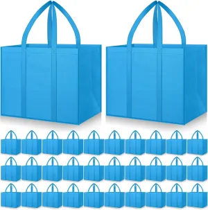 Hillban 30 Pack Reusable Grocery Bags Bulk Large Shopping Bags Washable Foldable Heavy Duty Totes Storage Bags with handles