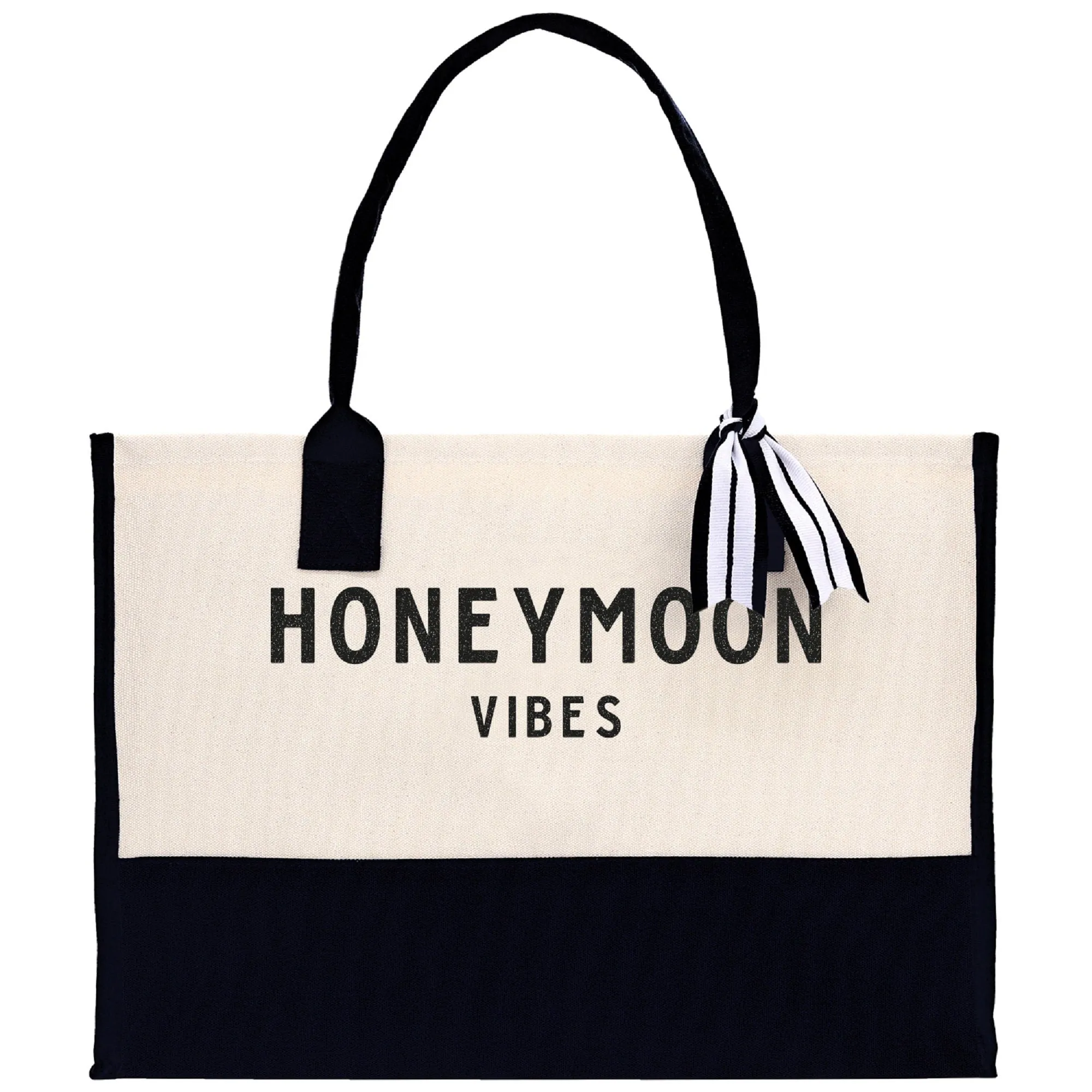 Honeymoon Vibes Beach Tote Bag - Large Chic Tote Bag - Gift for Her - Weekender Bag - Honeymooners Honeymoon Gifts Bridal Gift Newlyweds