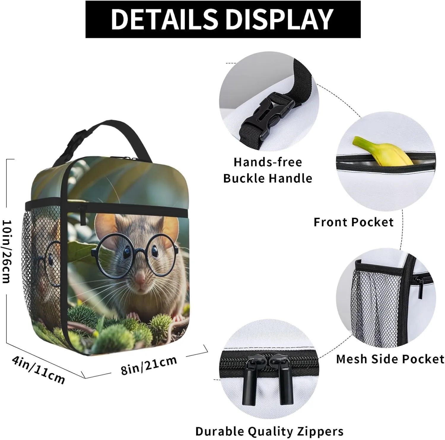 Insulated Lunch Bag for Women Men Portable Reusable Lunch Box  Lunch Tote Bag for Work Picnic Travel