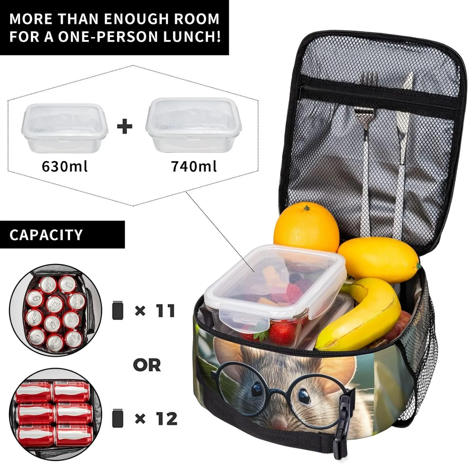 Insulated Lunch Bag for Women Men Portable Reusable Lunch Box  Lunch Tote Bag for Work Picnic Travel