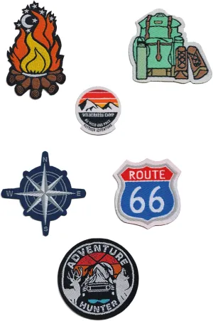 Iron-On Camping Patch Set for Kids Fun Camper Tent & Nature Designs Embroidered DIY Patches for Backpacks Jackets Clothes & More Embroidered IronOn & SewOn Patch DIY Clothing Repair
